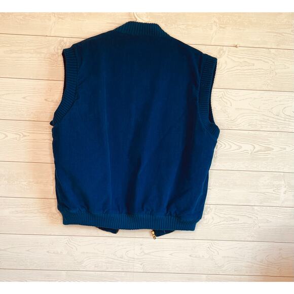 Bonkers of London vintage blue corduroy vest size Large - Picture 2 of 5